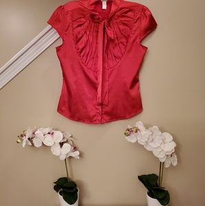 Beautiful Red dressy shirt w/ attached neck tie